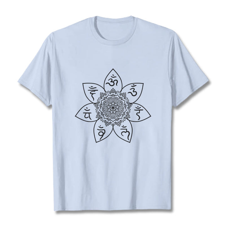 T-shirt con Buddha Stones Mandala Om Mani Padme Hum - Ciano chiaro - 2XL - image 19