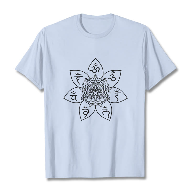T-shirt con Buddha Stones Mandala Om Mani Padme Hum - Ciano chiaro - 2XL - image 18