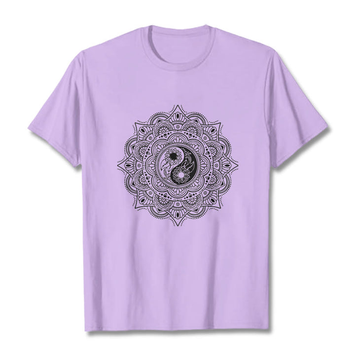 Maglietta con motivo a Buddha Stones e mandala con simbolo Yin-Yang - Prugna - 2XL - image 17