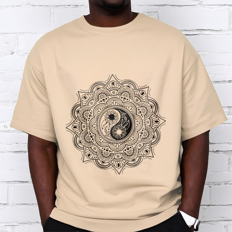 Maglietta con motivo a Buddha Stones e mandala con simbolo Yin-Yang - image 12