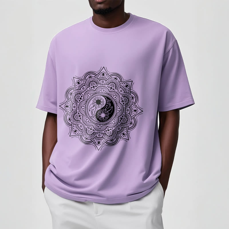 Maglietta con motivo a Buddha Stones e mandala con simbolo Yin-Yang - image 17