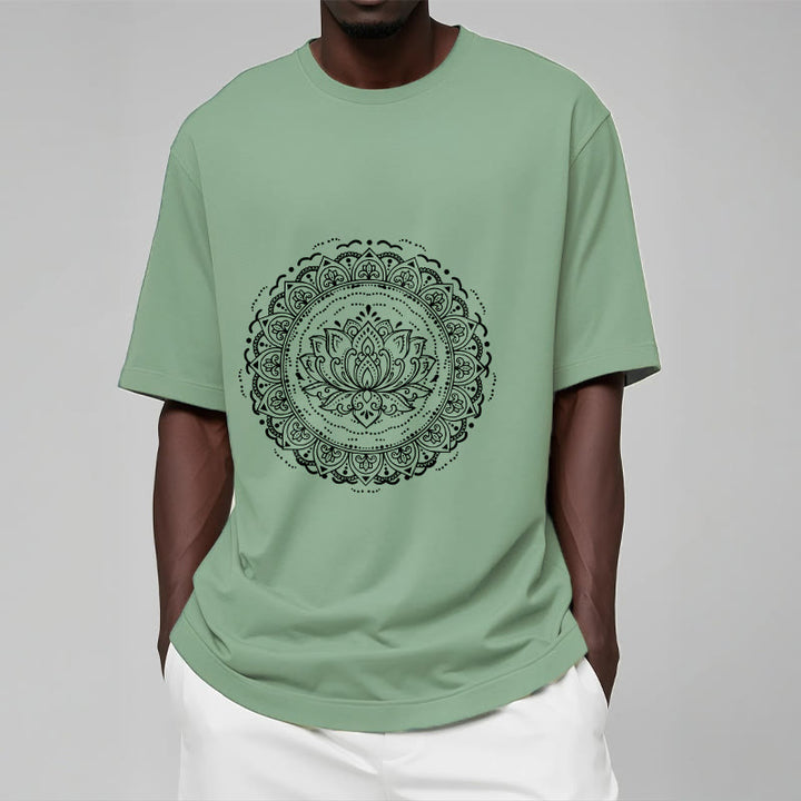 Maglietta con motivo a fiori di loto e mandala con Buddha Stones - image 16