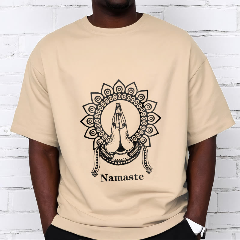 T-shirt con motivo Mandala con gesto Namaste Buddha Stones - image 9