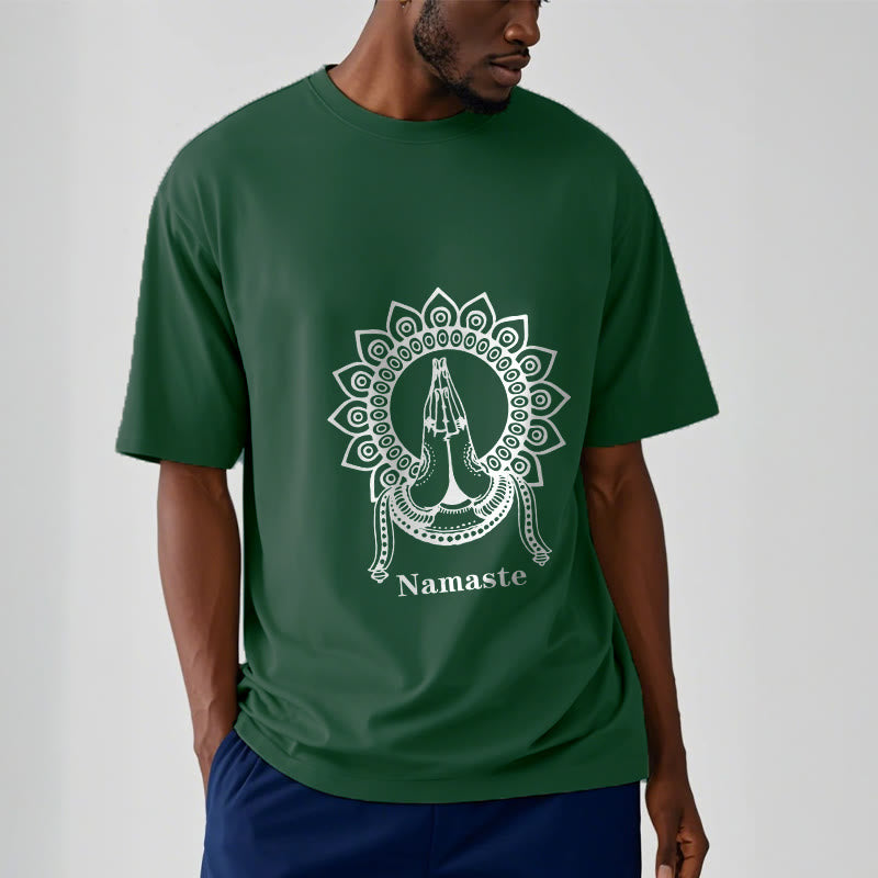 T-shirt con motivo Mandala con gesto Namaste Buddha Stones - image 12