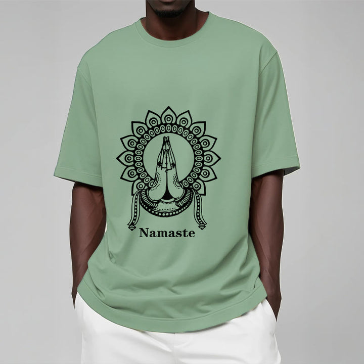 T-shirt con motivo Mandala con gesto Namaste Buddha Stones - image 15
