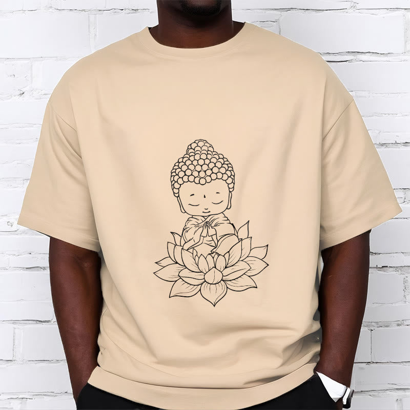 Maglietta con motivo a fiore di loto Buddha Stones Buddha pacifico - image 10