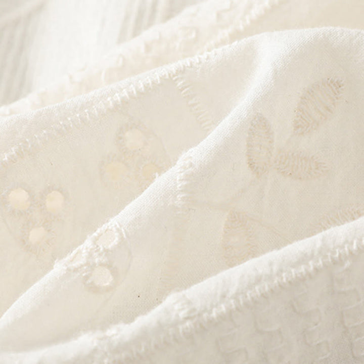 Maglietta girocollo da donna con maniche corte, in cotone e poliestere, con ricamo Buddha Stones - image 9