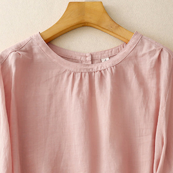 T-shirt casual da donna in cotone e poliestere con scollo a giro e stampa Buddha Stones - image 2