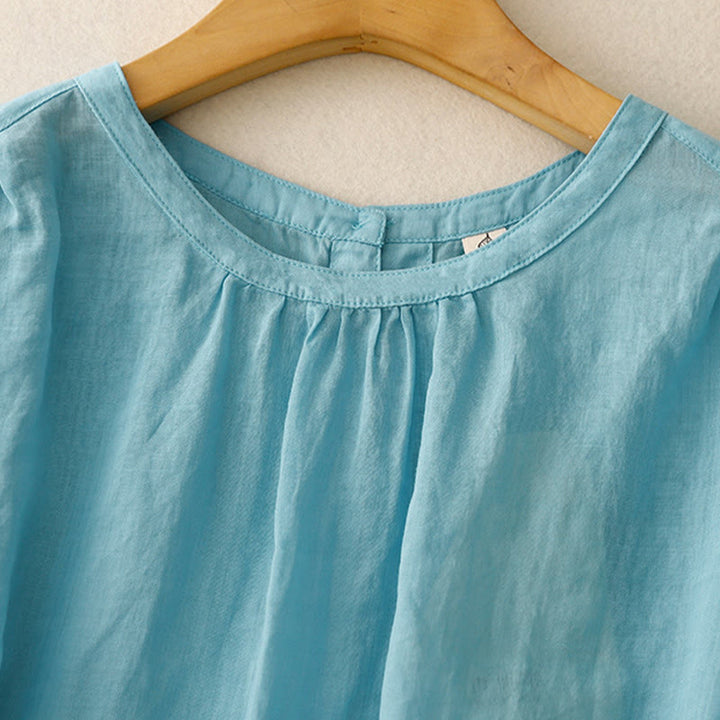 T-shirt casual da donna in cotone e poliestere con scollo a giro e stampa Buddha Stones - image 11