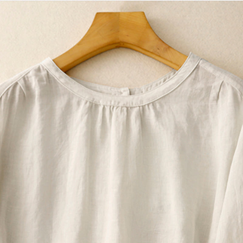 T-shirt casual da donna in cotone e poliestere con scollo a giro e stampa Buddha Stones - image 15