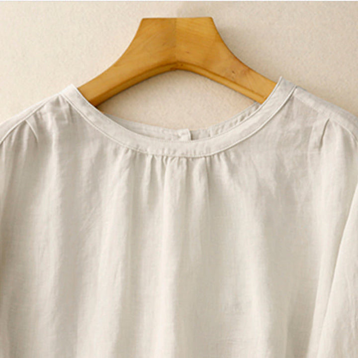 T-shirt casual da donna in cotone e poliestere con scollo a giro e stampa Buddha Stones - image 15