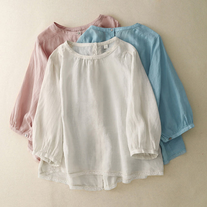 T-shirt casual da donna in cotone e poliestere con scollo a giro e stampa Buddha Stones - image 25