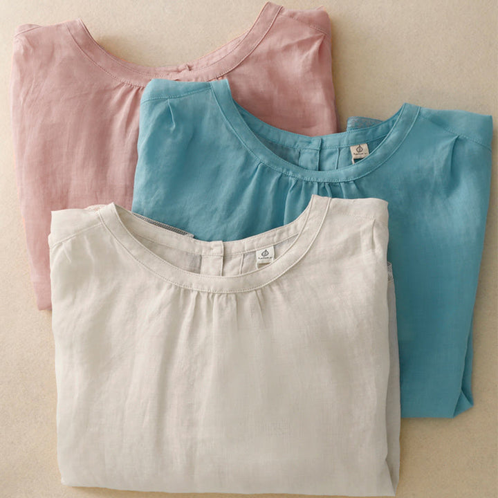 T-shirt casual da donna in cotone e poliestere con scollo a giro e stampa Buddha Stones - image 23