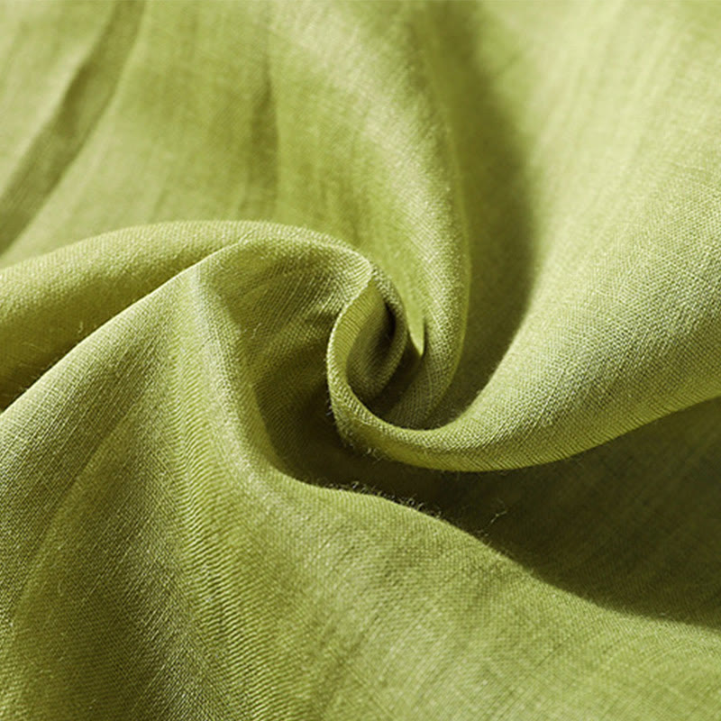 T-shirt casual da donna in cotone e lino con maniche corte, motivo ricamato con Buddha Stones scollo a V - image 20