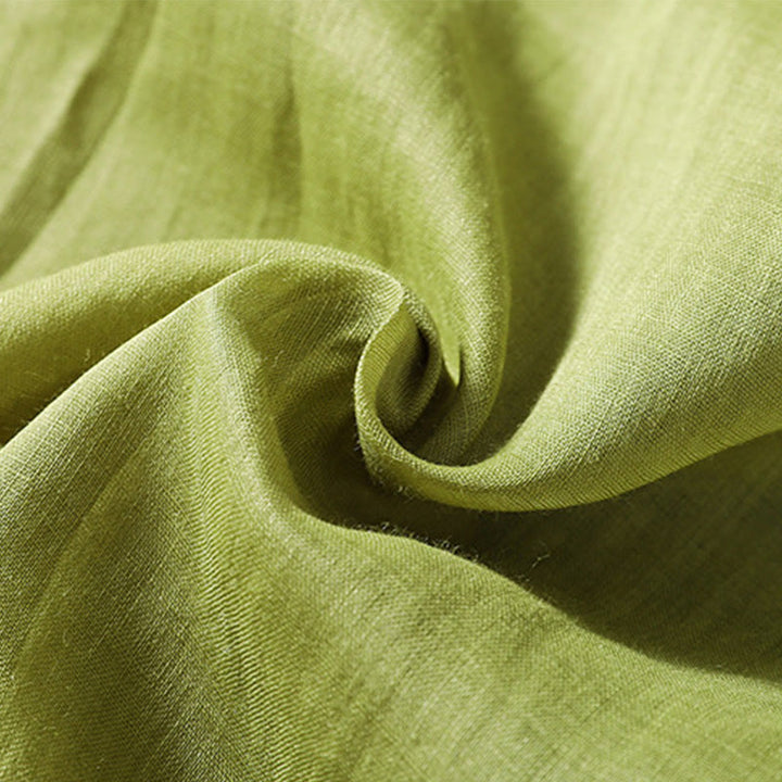 T-shirt casual da donna in cotone e lino con maniche corte, motivo ricamato con Buddha Stones scollo a V - image 20