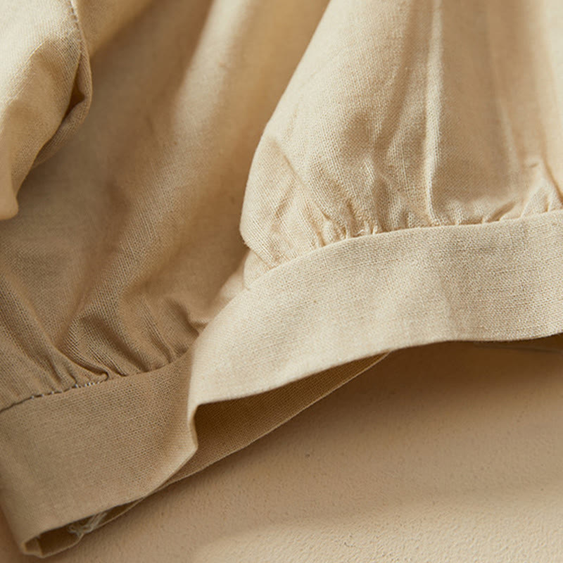 T-shirt casual da donna in cotone e lino con maniche corte e bottoni, Buddha Stones - image 11