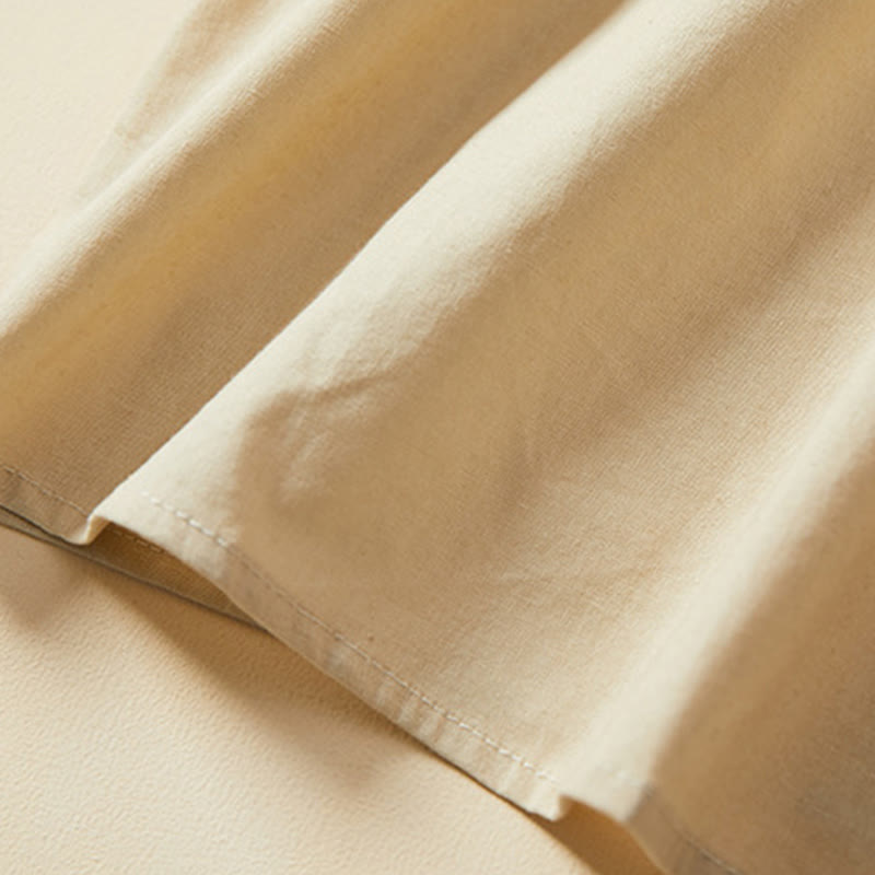 T-shirt casual da donna in cotone e lino con maniche corte e bottoni, Buddha Stones - image 12