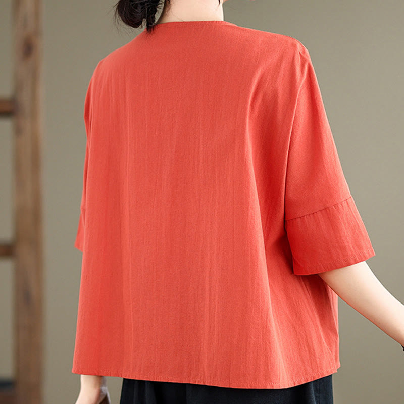 T-shirt casual da donna in cotone e poliestere a mezza manica con tasche, Buddha Stones - image 15