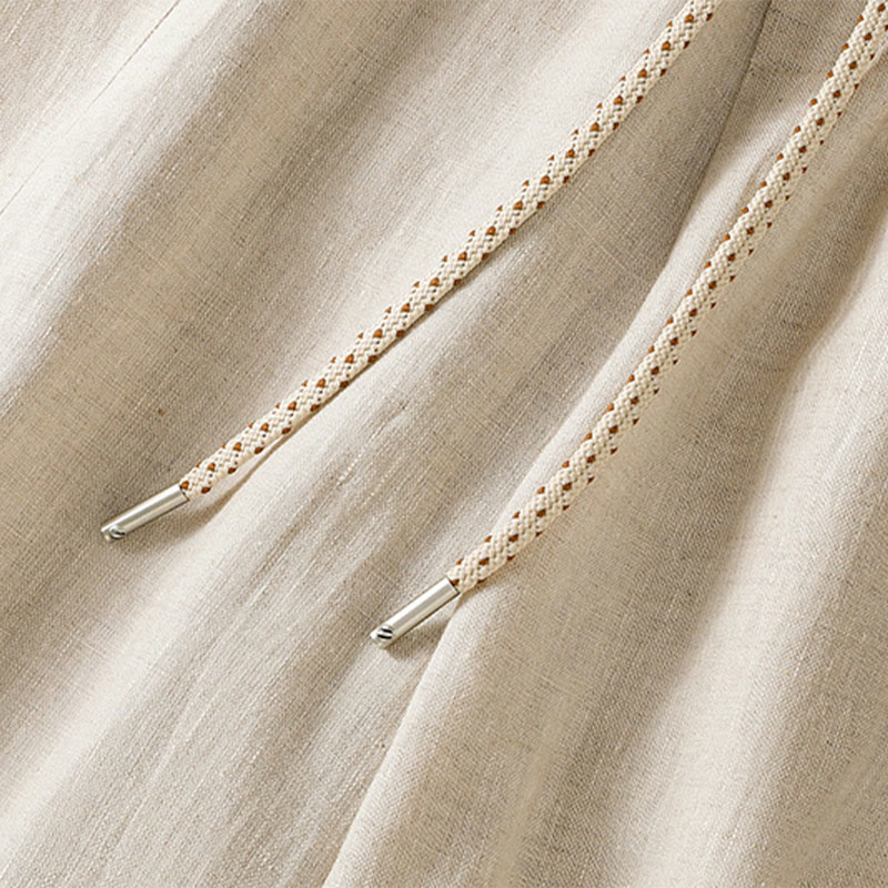 Buddha Stones Pantaloni larghi in cotone con coulisse, perline ricamate e tasche, da donna - image 17