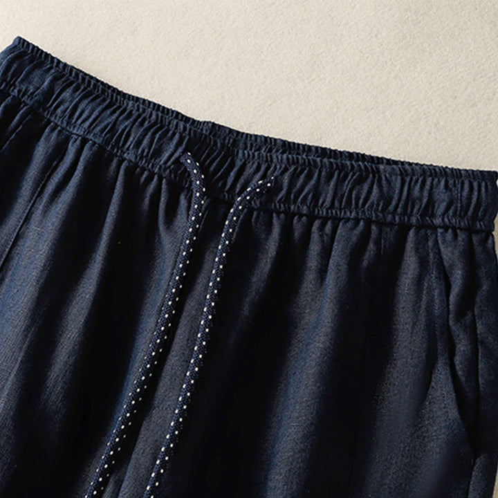 Buddha Stones Pantaloni larghi in cotone con coulisse, perline ricamate e tasche, da donna - image 2