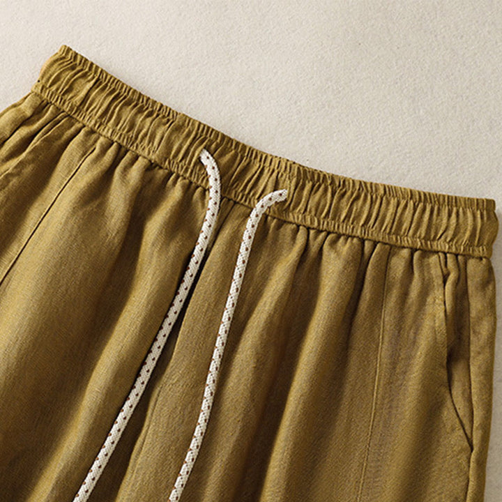 Buddha Stones Pantaloni larghi in cotone con coulisse, perline ricamate e tasche, da donna - image 9