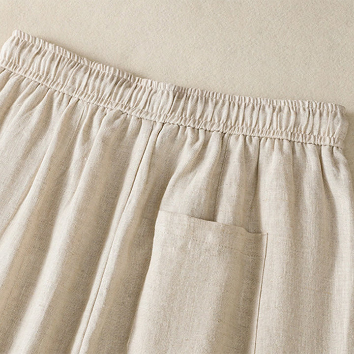 Buddha Stones Pantaloni larghi in cotone con coulisse, perline ricamate e tasche, da donna - image 16