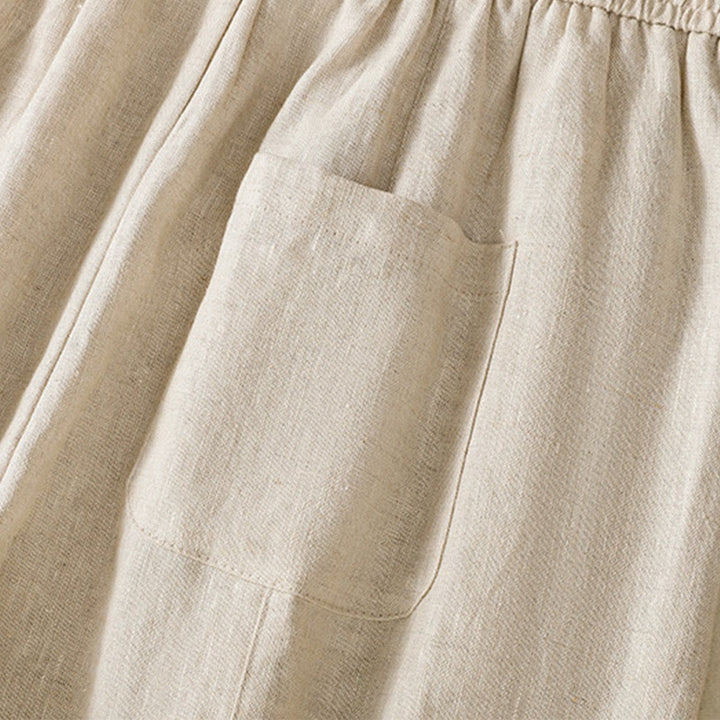 Buddha Stones Pantaloni larghi in cotone con coulisse, perline ricamate e tasche, da donna - image 18