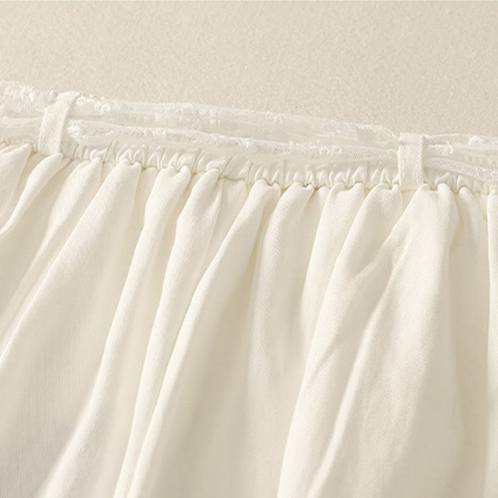 Buddha Stones Pantaloni larghi in cotone da donna con cintura in pizzo tinta unita e tasche - image 9