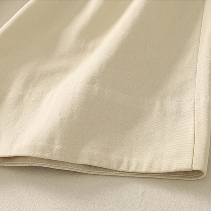 Buddha Stones Pantaloni larghi in cotone da donna con cintura in pizzo tinta unita e tasche - image 5