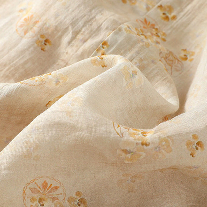 Buddha Stones Camicia da donna in cotone con maniche corte, bottoni a rana e risvolto - image 14