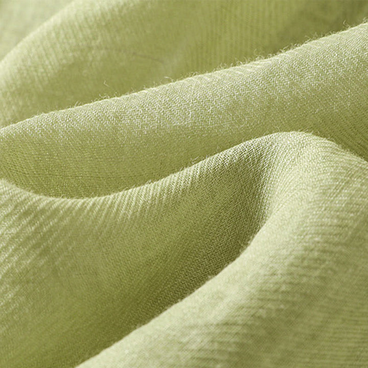 Camicia monopetto da donna in cotone e lino con maniche a tre quarti e ricamo Buddha Stones - image 9