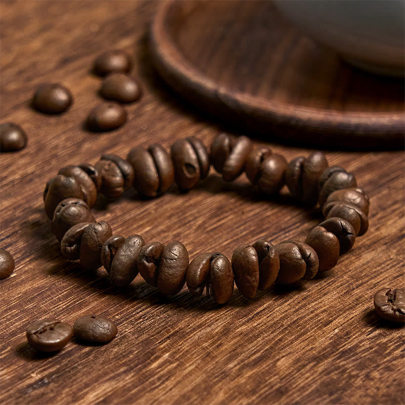 Bracciale Buddha Stones fatto a mano con chicchi di caffè naturali - image 7