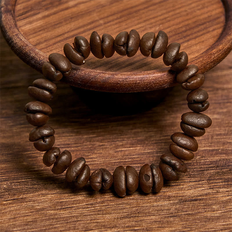 Bracciale Buddha Stones fatto a mano con chicchi di caffè naturali - image 8