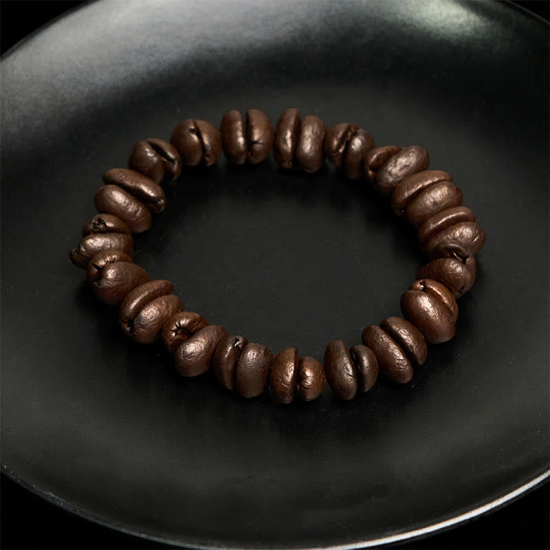 Bracciale Buddha Stones fatto a mano con chicchi di caffè naturali - image 9