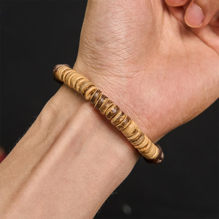 Bracciale della felicità in chicchi di caffè naturali fatti a mano con Buddha Stones e guscio di cocco - image 4