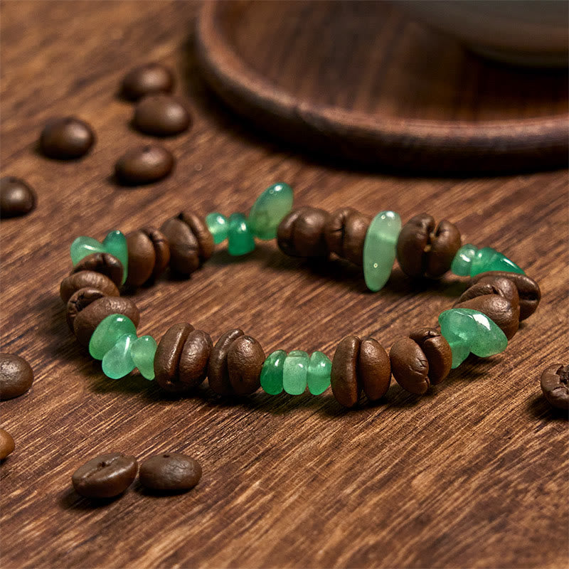 Bracciale di cristallo irregolare fatto a mano con chicchi di caffè naturali, ametista, citrino e amazzonite, Buddha Stones - image 27