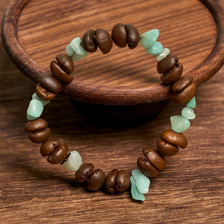 Bracciale di cristallo irregolare fatto a mano con chicchi di caffè naturali, ametista, citrino e amazzonite, Buddha Stones - image 13