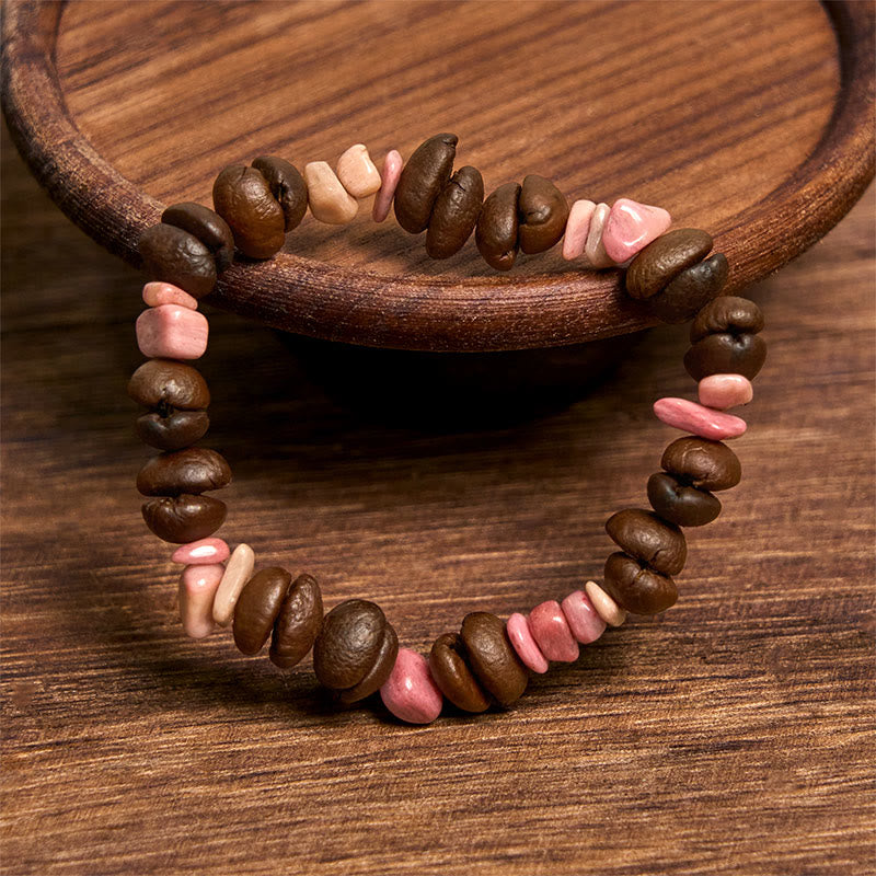 Bracciale di cristallo irregolare fatto a mano con chicchi di caffè naturali, ametista, citrino e amazzonite, Buddha Stones - image 18
