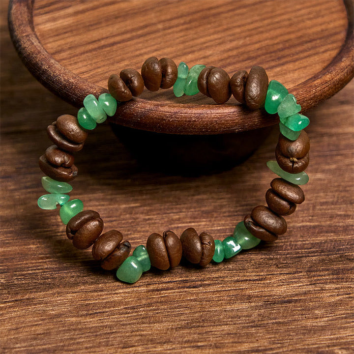 Bracciale di cristallo irregolare fatto a mano con chicchi di caffè naturali, ametista, citrino e amazzonite, Buddha Stones - image 28