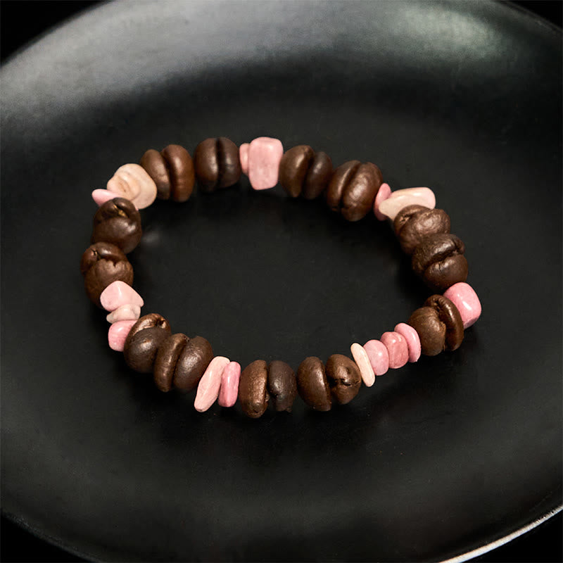 Bracciale di cristallo irregolare fatto a mano con chicchi di caffè naturali, ametista, citrino e amazzonite, Buddha Stones - image 19