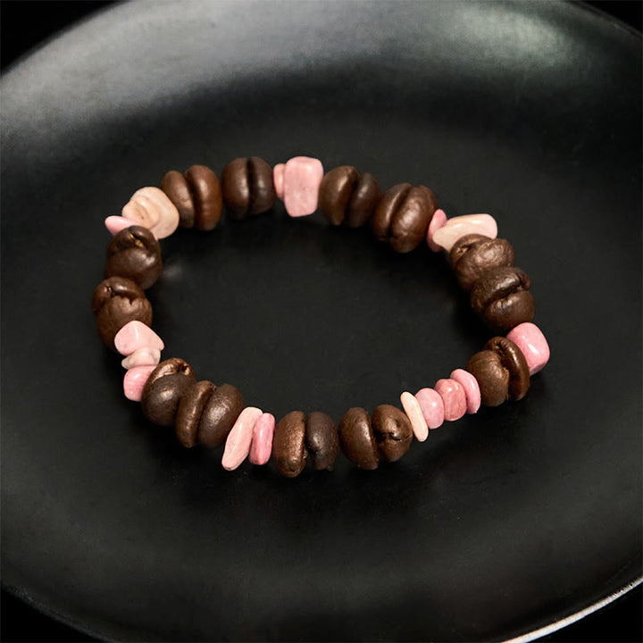 Bracciale di cristallo irregolare fatto a mano con chicchi di caffè naturali, ametista, citrino e amazzonite, Buddha Stones - image 19