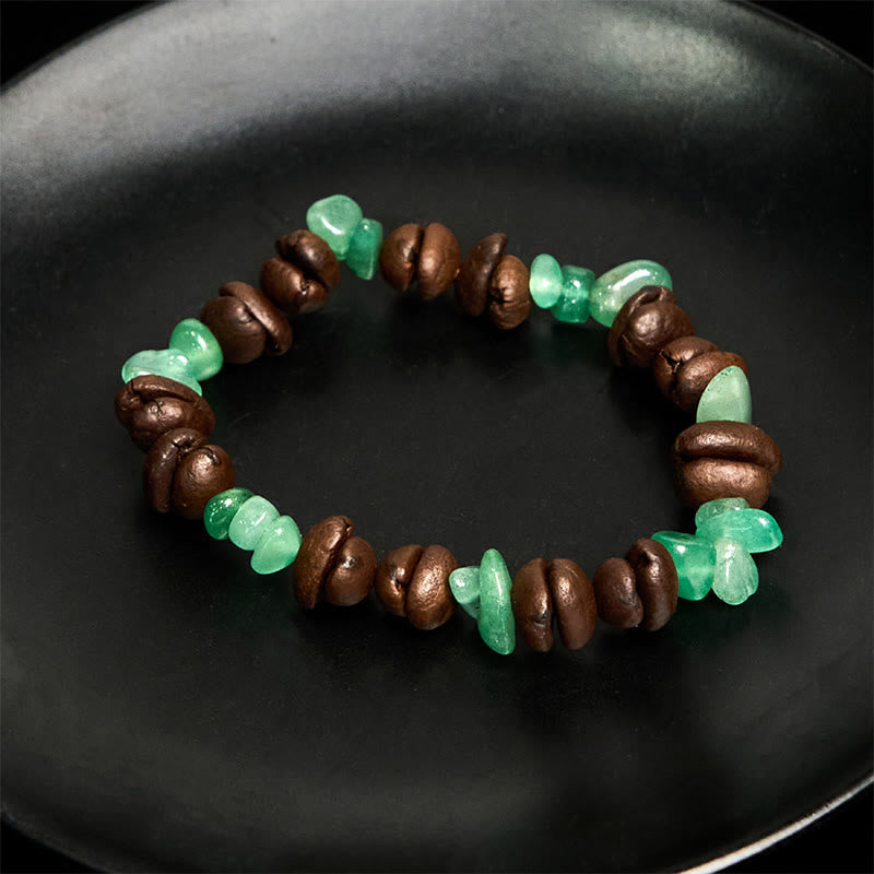 Bracciale di cristallo irregolare fatto a mano con chicchi di caffè naturali, ametista, citrino e amazzonite, Buddha Stones - image 29