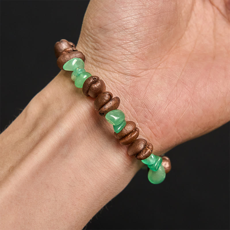 Bracciale di cristallo irregolare fatto a mano con chicchi di caffè naturali, ametista, citrino e amazzonite, Buddha Stones - image 30