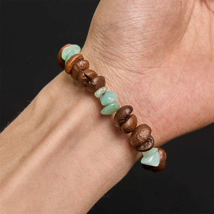 Bracciale di cristallo irregolare fatto a mano con chicchi di caffè naturali, ametista, citrino e amazzonite, Buddha Stones - image 15