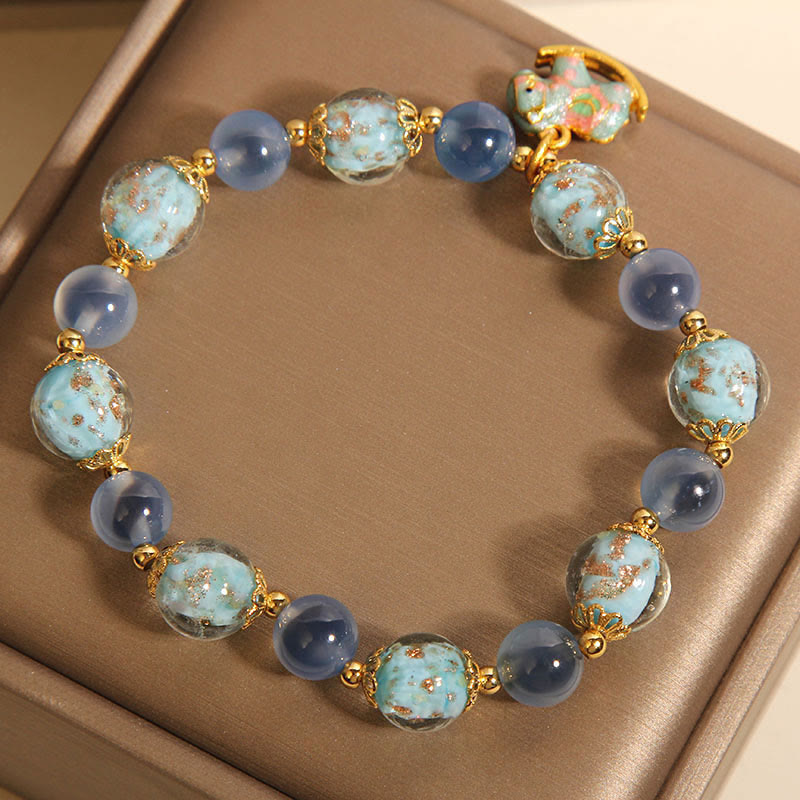 Bracciale Buddha Stones in agata naturale caramellata, cristallo bianco, forza del cavallo - image 5