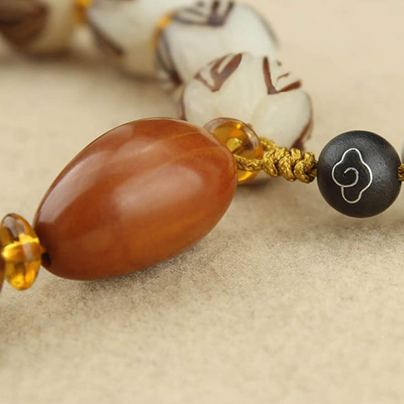 Buddha Stones Bracciale tibetano Mala con semi di Bodhi bianchi e pace - image 14