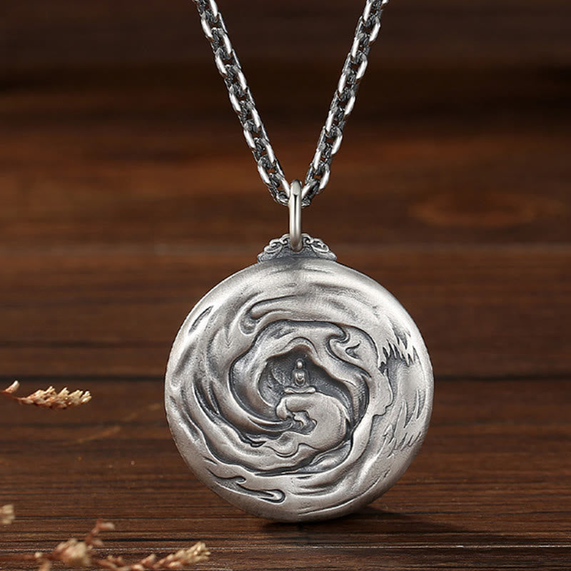 Buddha Stones Collana con ciondolo in rame con motivo Buddha e demone e compassione - image 2