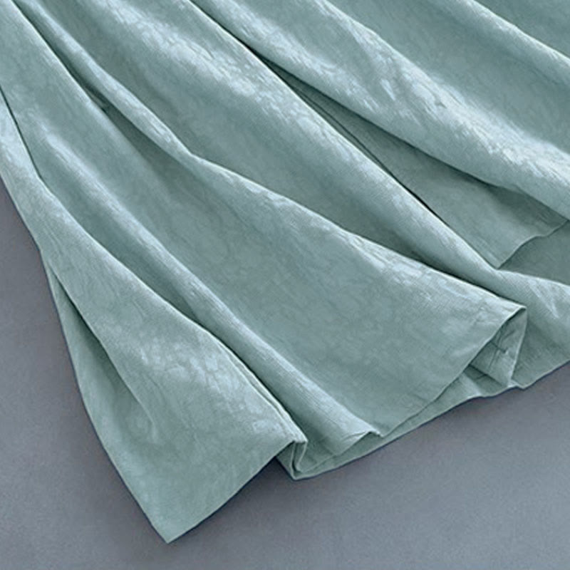 Abito midi in cotone e lino con lacci laterali, casual e semplice, con bottoni a rana, primaverile, Buddha Stones - image 11