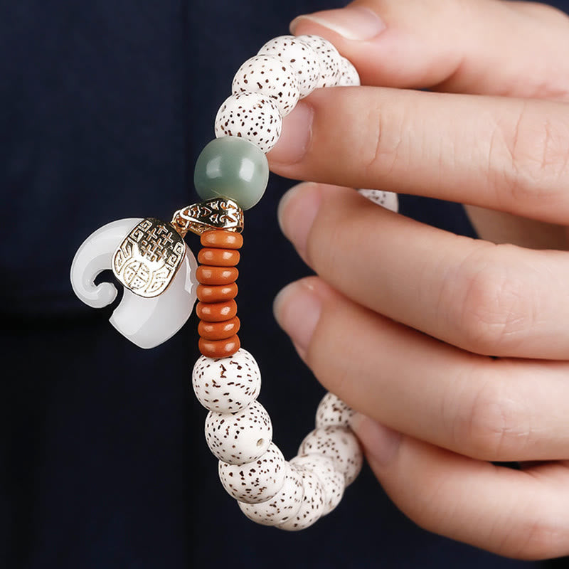 Buddha Stones Braccialetto per la pace interiore con motivo a elefante, stella e luna, lucidato a mano - image 10