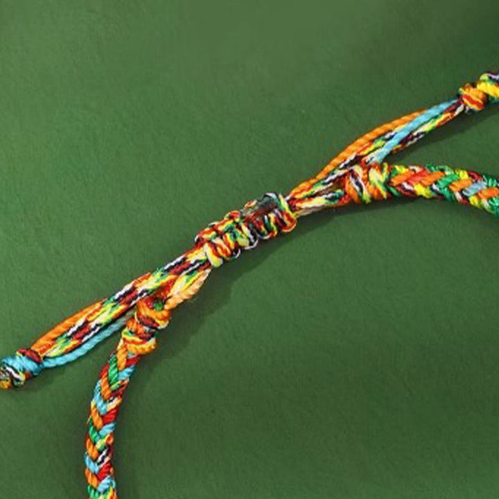 Bracciale in corda colorata in argento sterling 925 con fibbia della pace in giada e Buddha Stones , fatto a mano - image 16